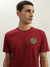 True Religion Men Red Printed Round Neck Short Sleeves T-Shirt