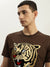 True Religion Men Brown Printed Round Neck Short Sleeves T-Shirt