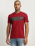 True Religion Men Red Printed Round Neck Short Sleeves T-Shirt