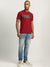 True Religion Men Red Printed Round Neck Short Sleeves T-Shirt