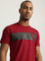 True Religion Men Red Printed Round Neck Short Sleeves T-Shirt