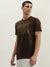 True Religion Men Brown Printed Round Neck Short Sleeves T-Shirt