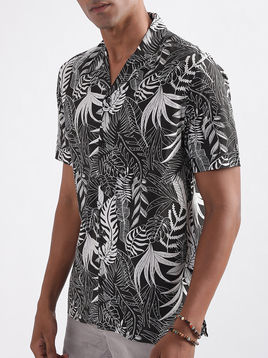 Antony Morato Black Printed Regular Fit Shirt