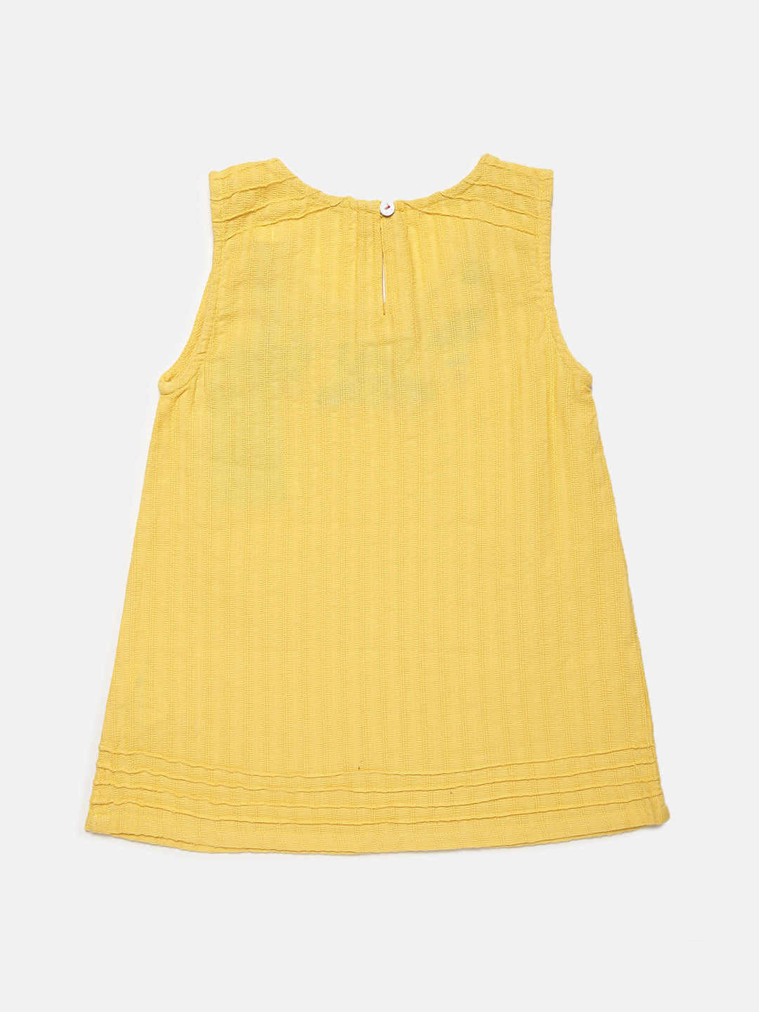 Elle Kids Girls Yellow Embroidered Round Neck Top