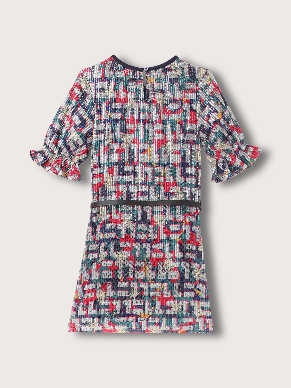 Elle Kids Girls Multi Printed Round Neck Dress