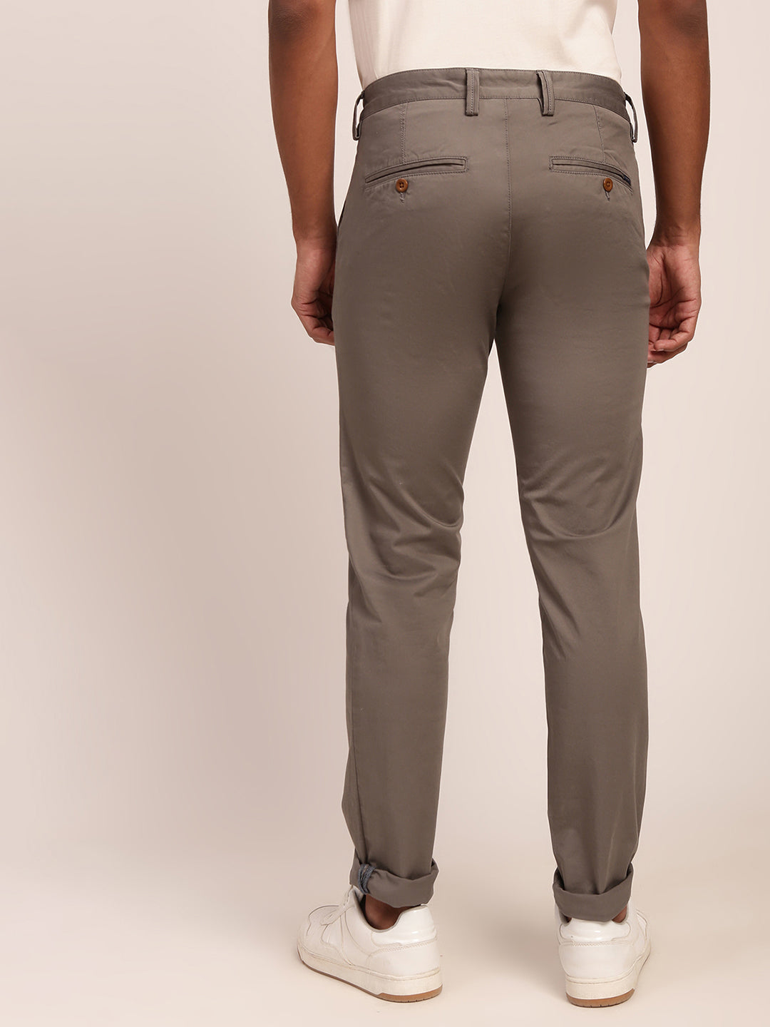 Gant Men Grey Tailored Slim Fit Trousers