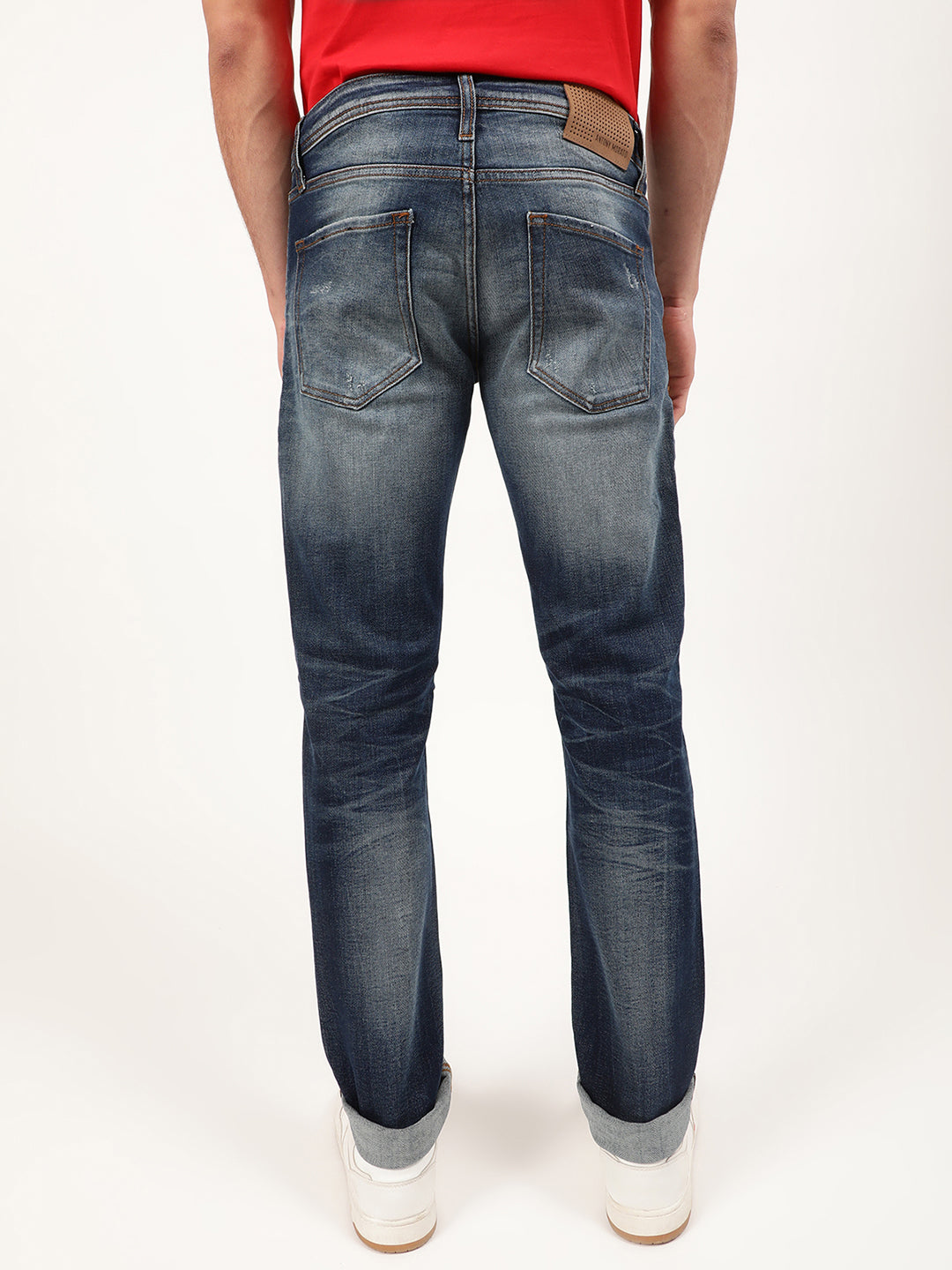 Antony Morato Men Blue Slim Fit Mildly Distressed Heavy Fade Jeans