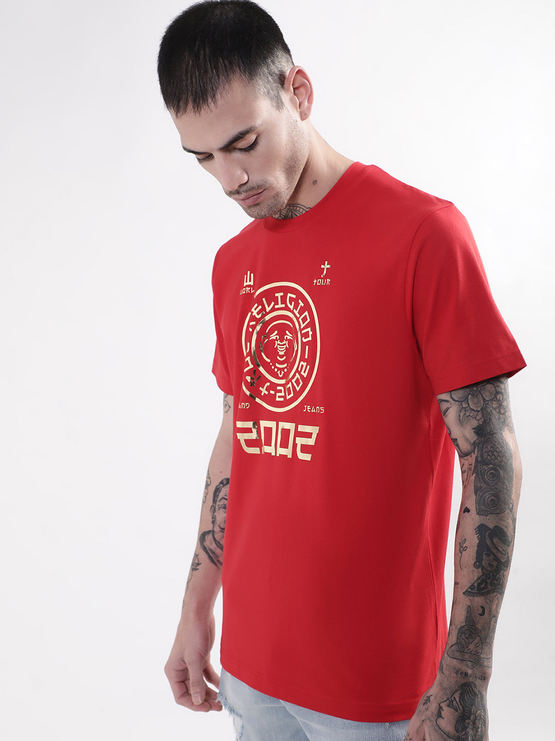 True Religion Red Graphic Logo Regular Fit T-Shirt