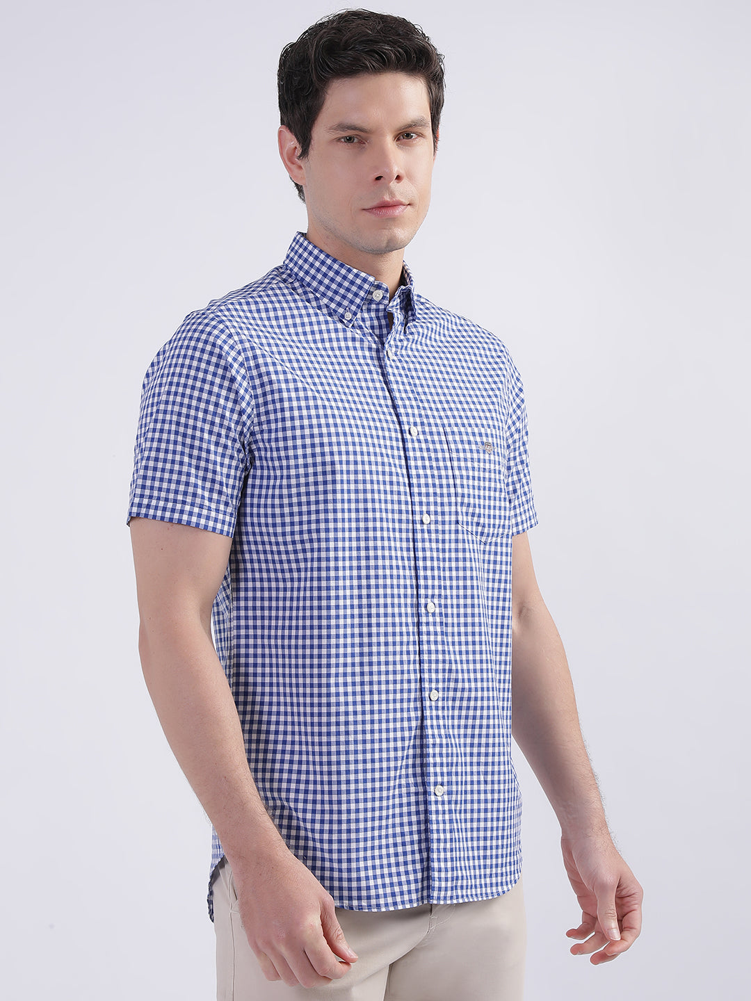 Gant Blue Fashion Checked Regular Fit Shirt