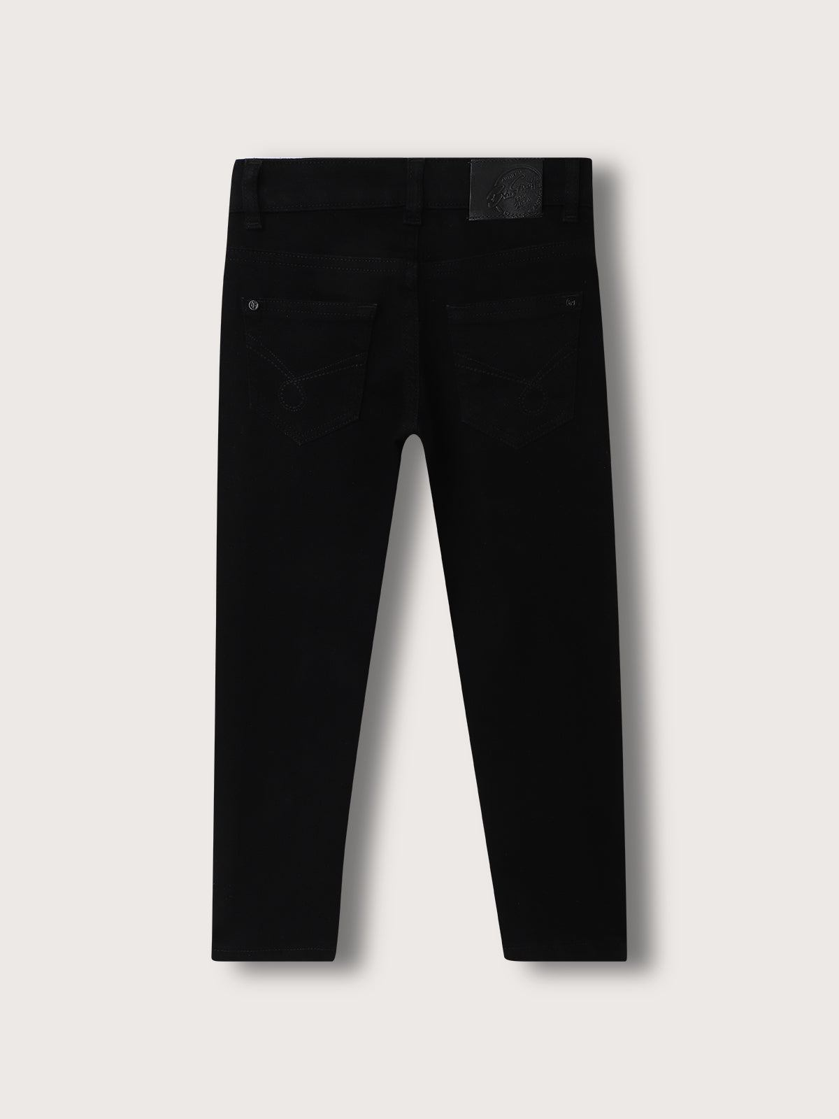 Blue Giraffe Boys Black Solid Slim Fit Jeans