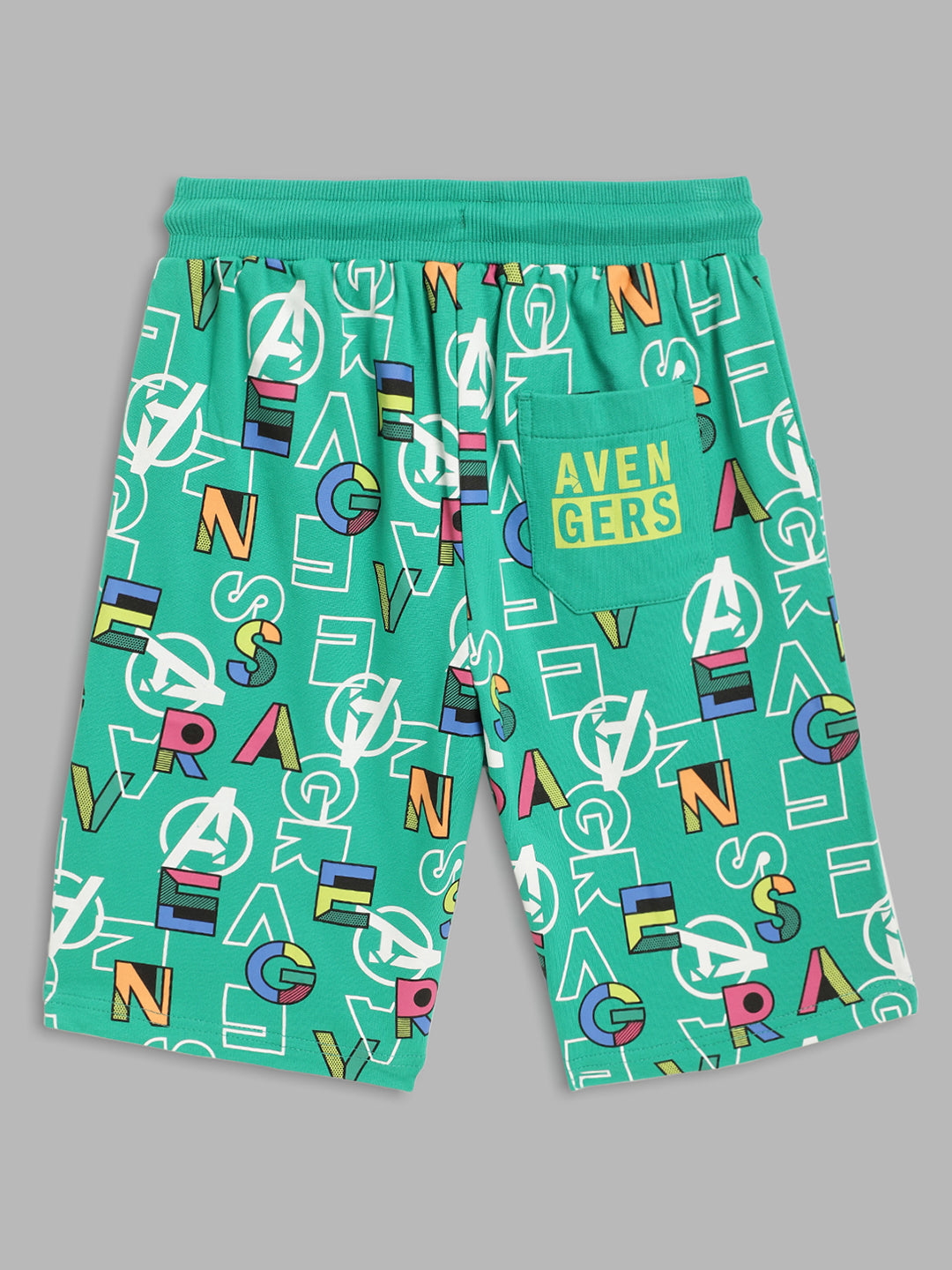 Blue Giraffe Boys Green Printed Regular Fit Shorts