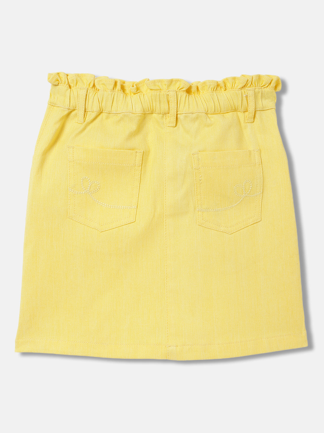 Elle Kids Girls Yellow Solid Regular Fit Skirt