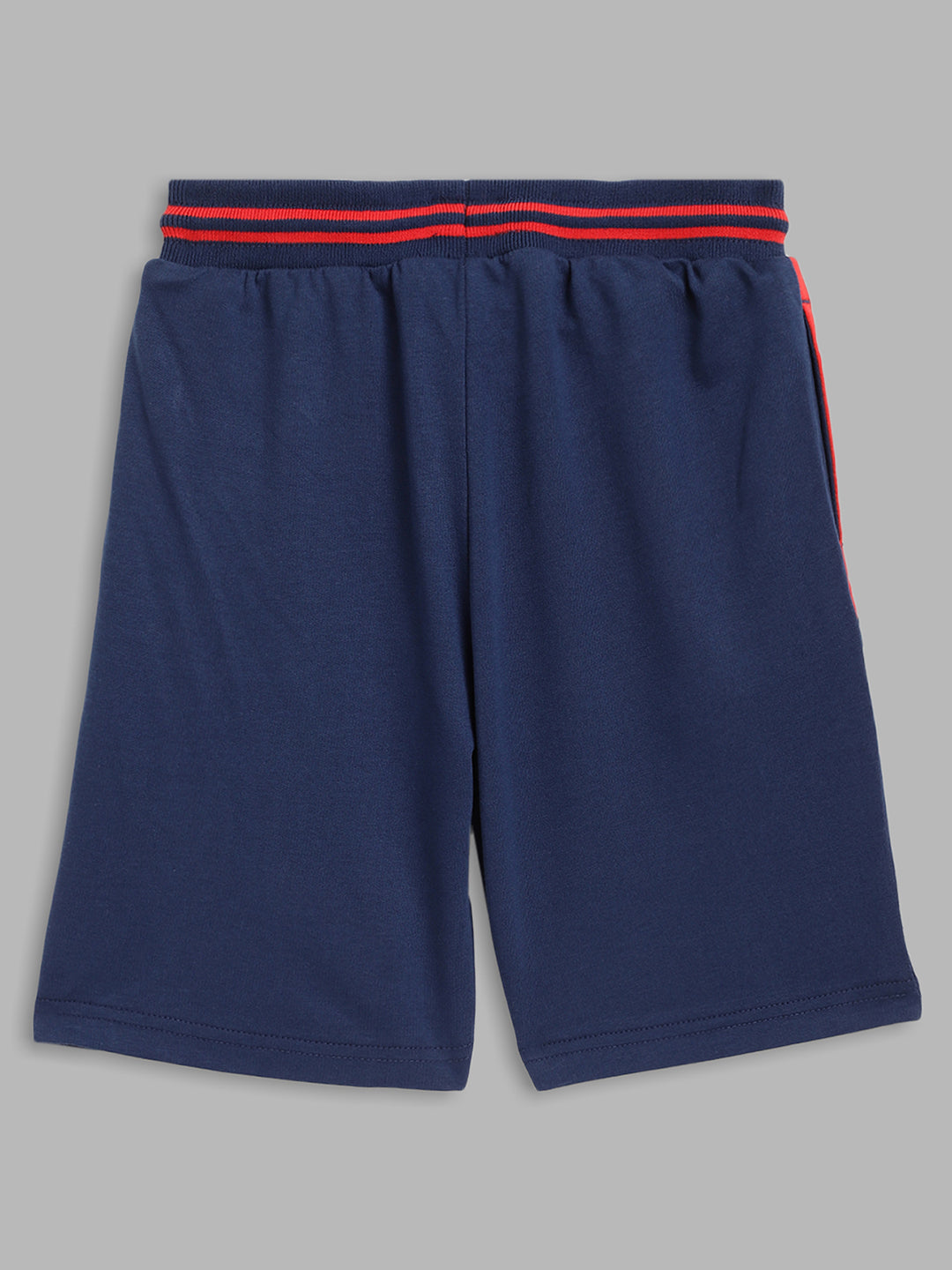 Blue Giraffe Boys Red Solid Regular Fit Shorts