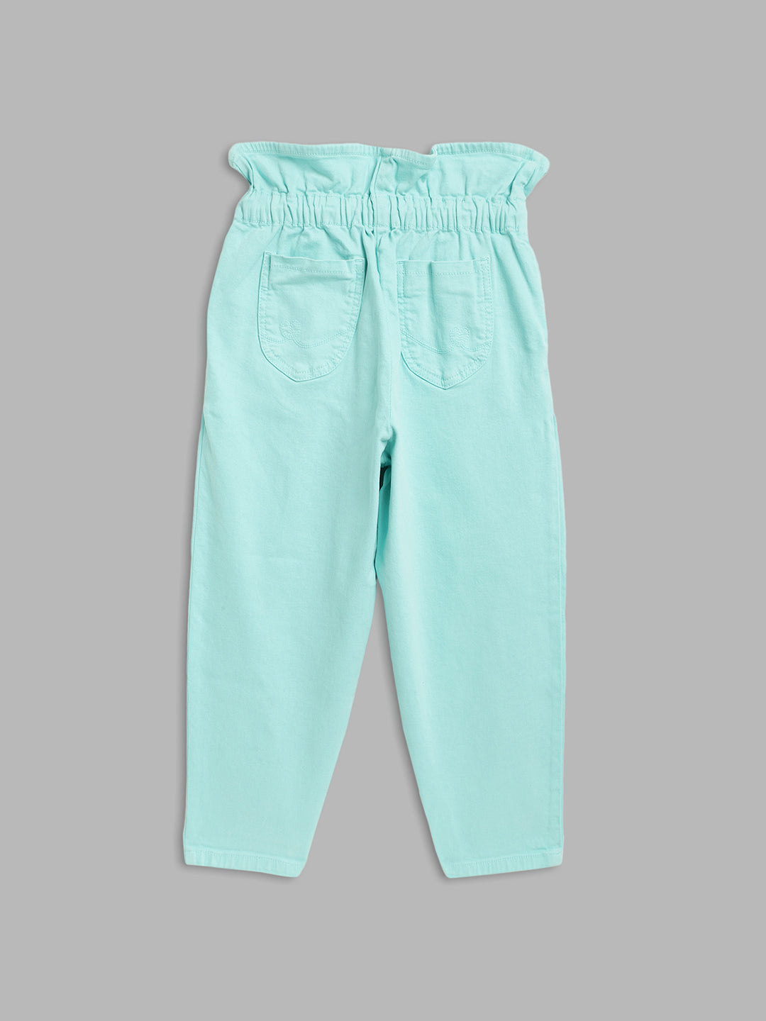 Elle Kids Girls Green Solid Regular Fit Sweatpant