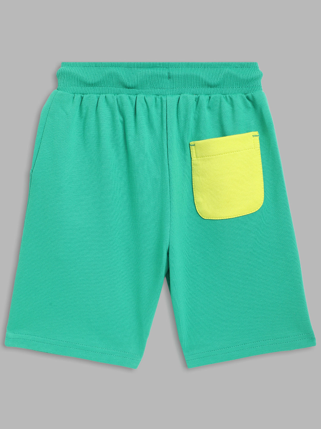 Blue Giraffe Boys Green Solid Regular Fit Shorts