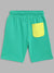 Blue Giraffe Boys Green Solid Regular Fit Shorts