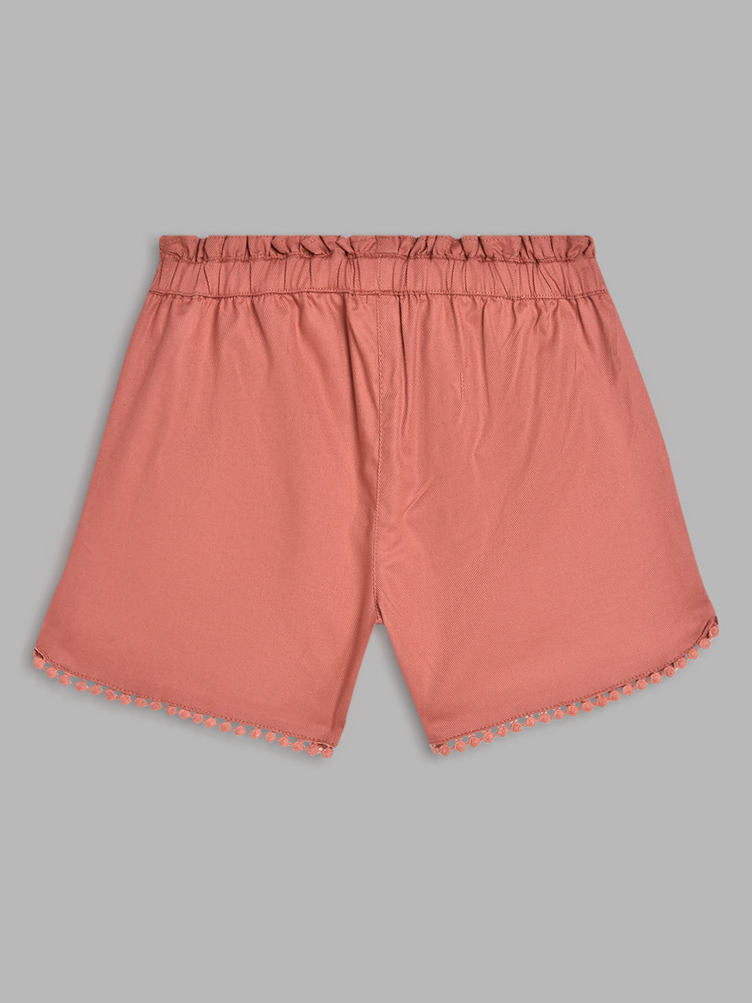 Blue Giraffe Girls Pink Solid Regular Fit Shorts