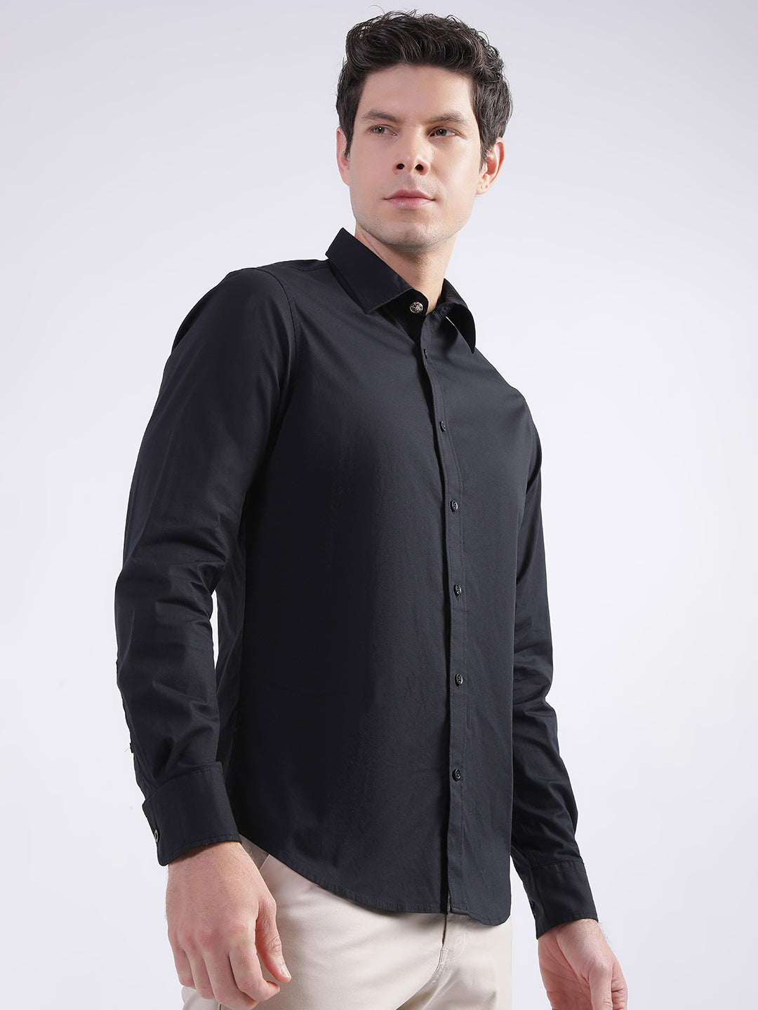 Iconic Black Regular Fit Shirt