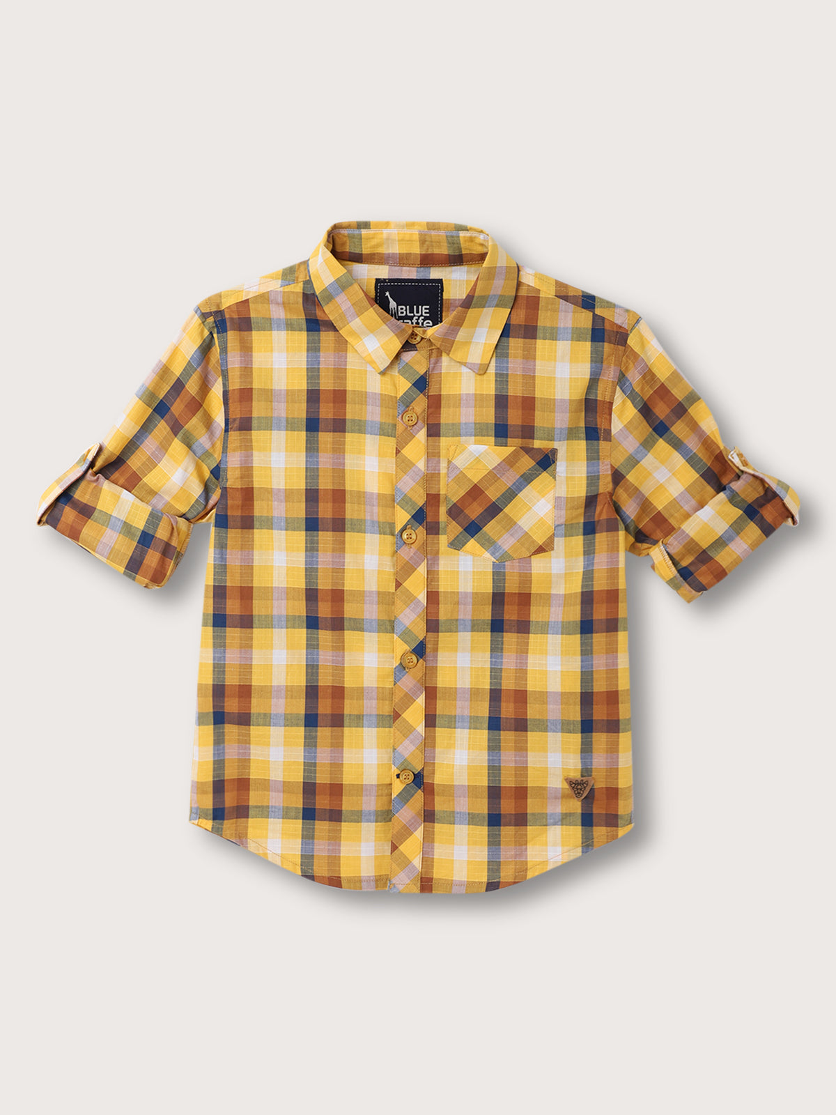 Blue Giraffe Kids Multicolour Fashion Checked Regular Fit Shirt