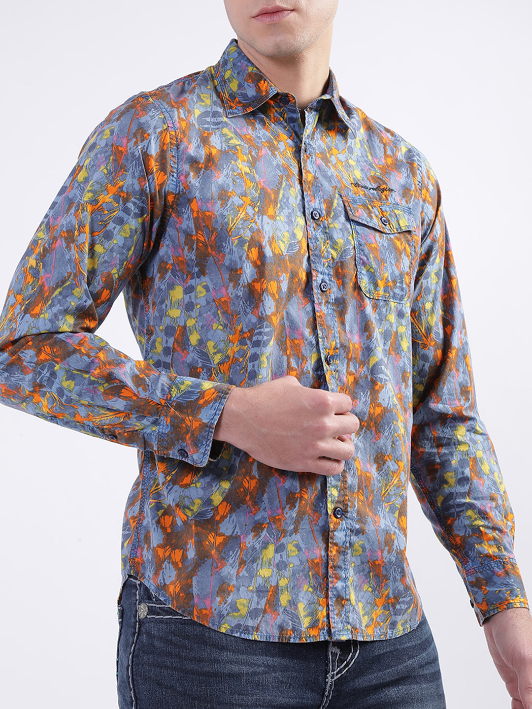 True Religion Multi Fashion Printed Regular Fit Shirt