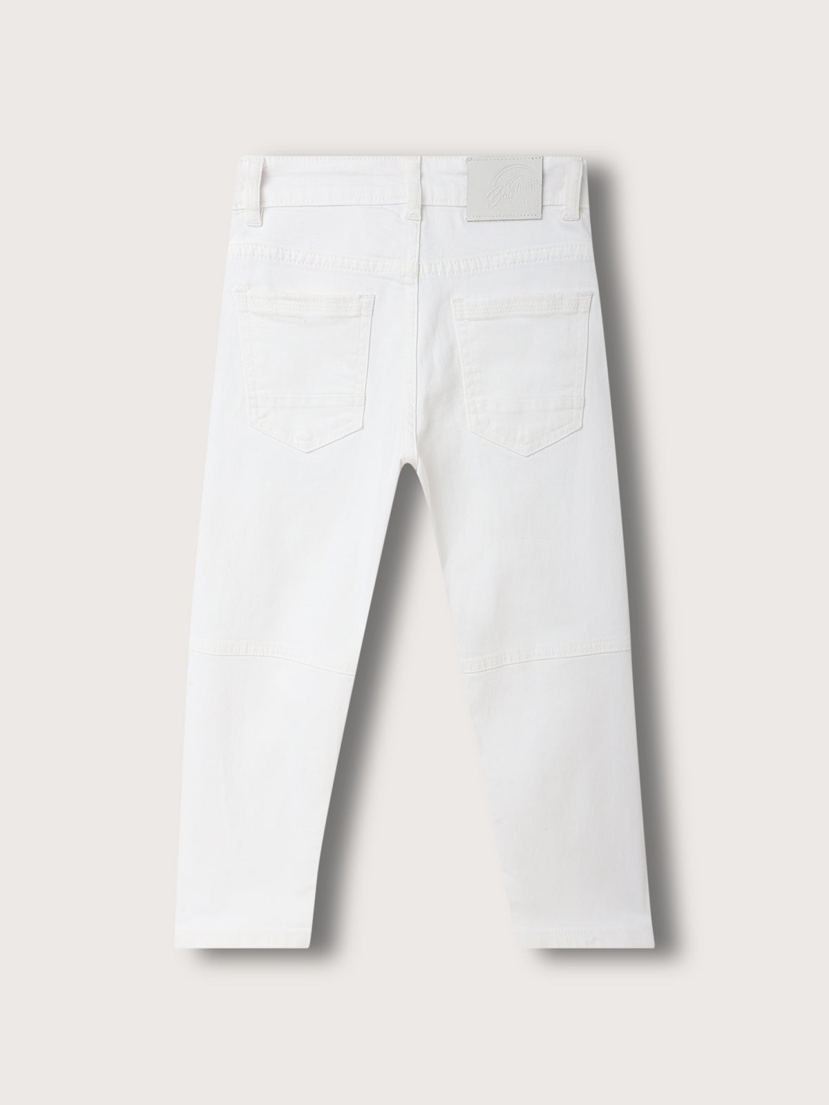 Blue Giraffe Boys White  Solid Carrot Jeans