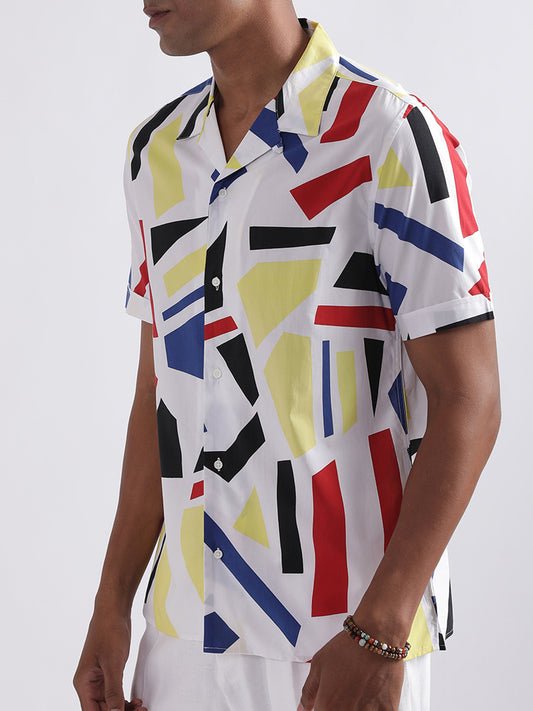 Antony Morato White Printed Regular Fit Shirt