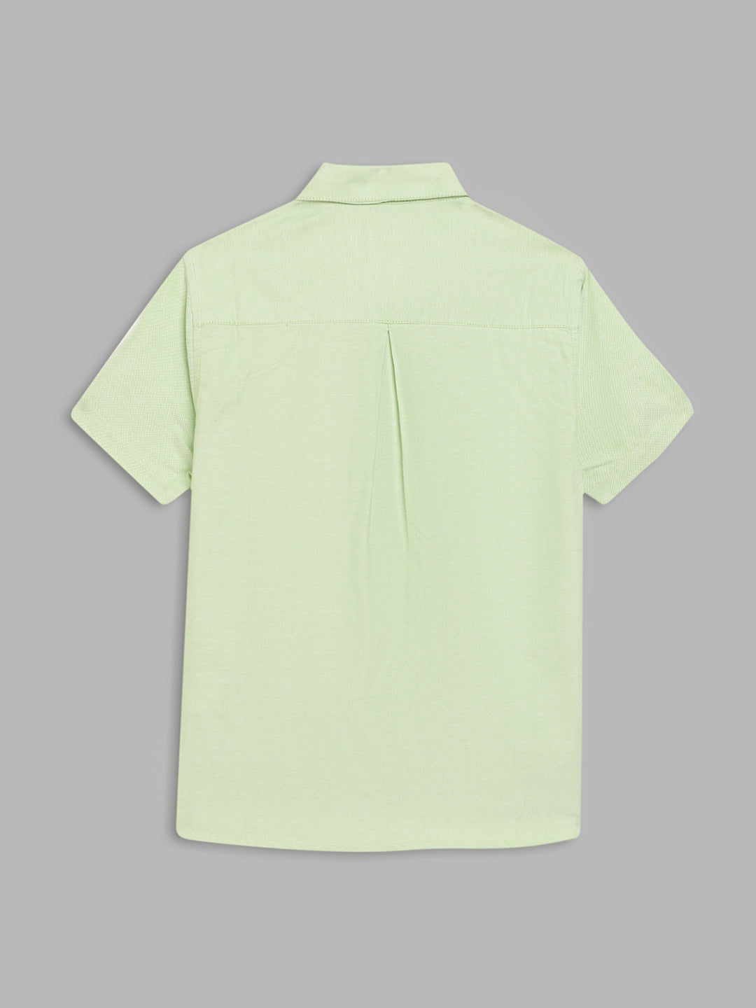 Blue Giraffe Boys Green Solid Collar Shirt