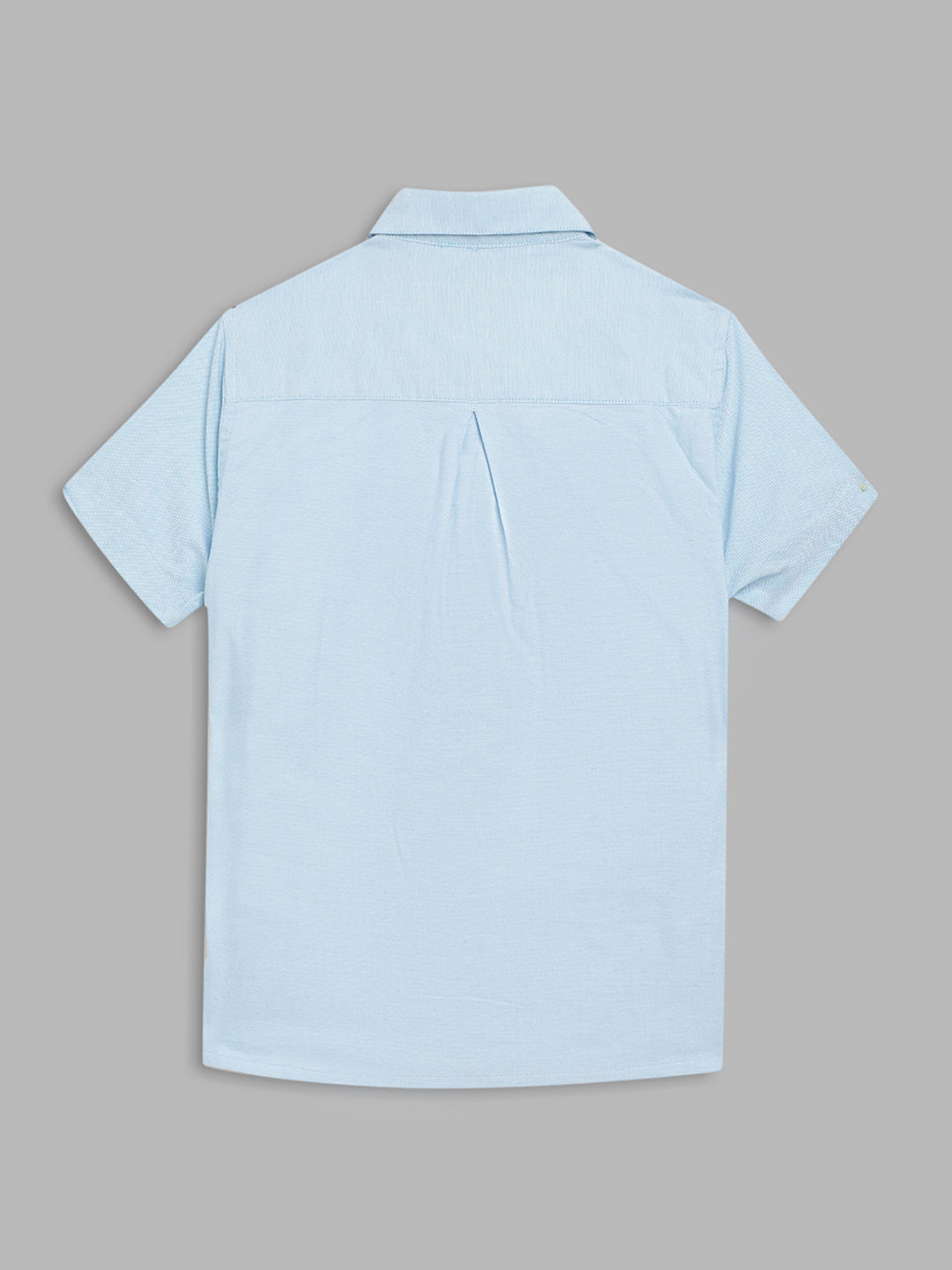 Blue Giraffe Boys Blue Solid Collar Shirt