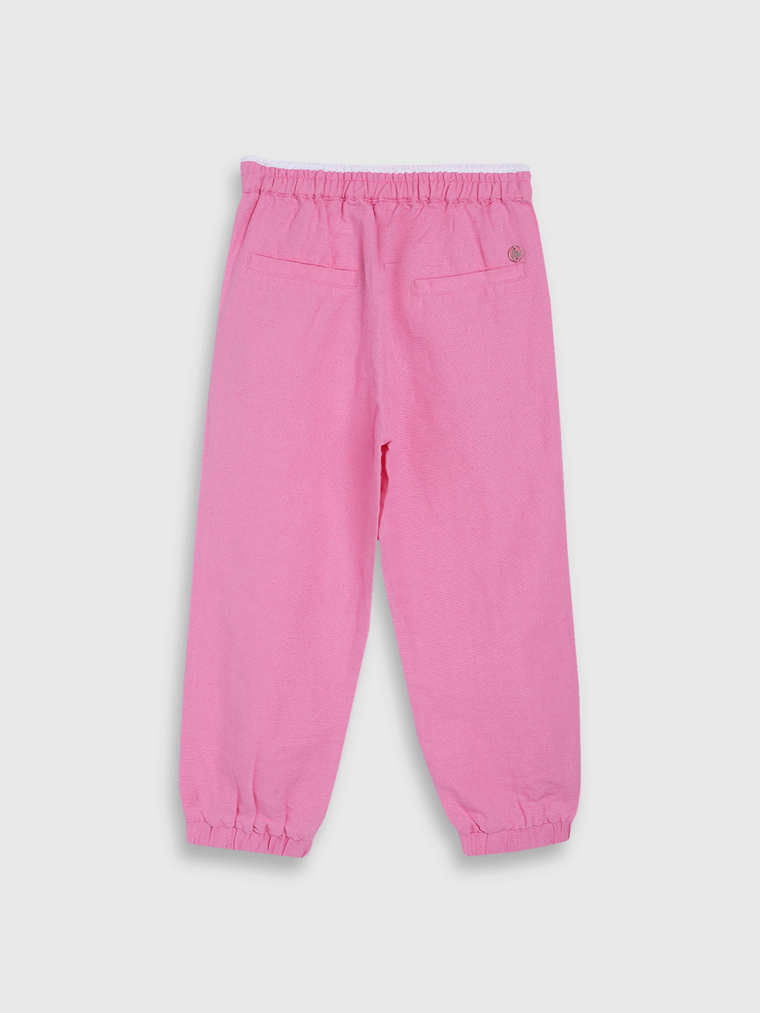 Blue Giraffe Girls Pink Solid Slim Fit Sweatpant