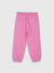 Blue Giraffe Girls Pink Solid Slim Fit Sweatpant