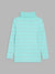 Elle Kids Girls Green Striped Turtle Neck Sweater