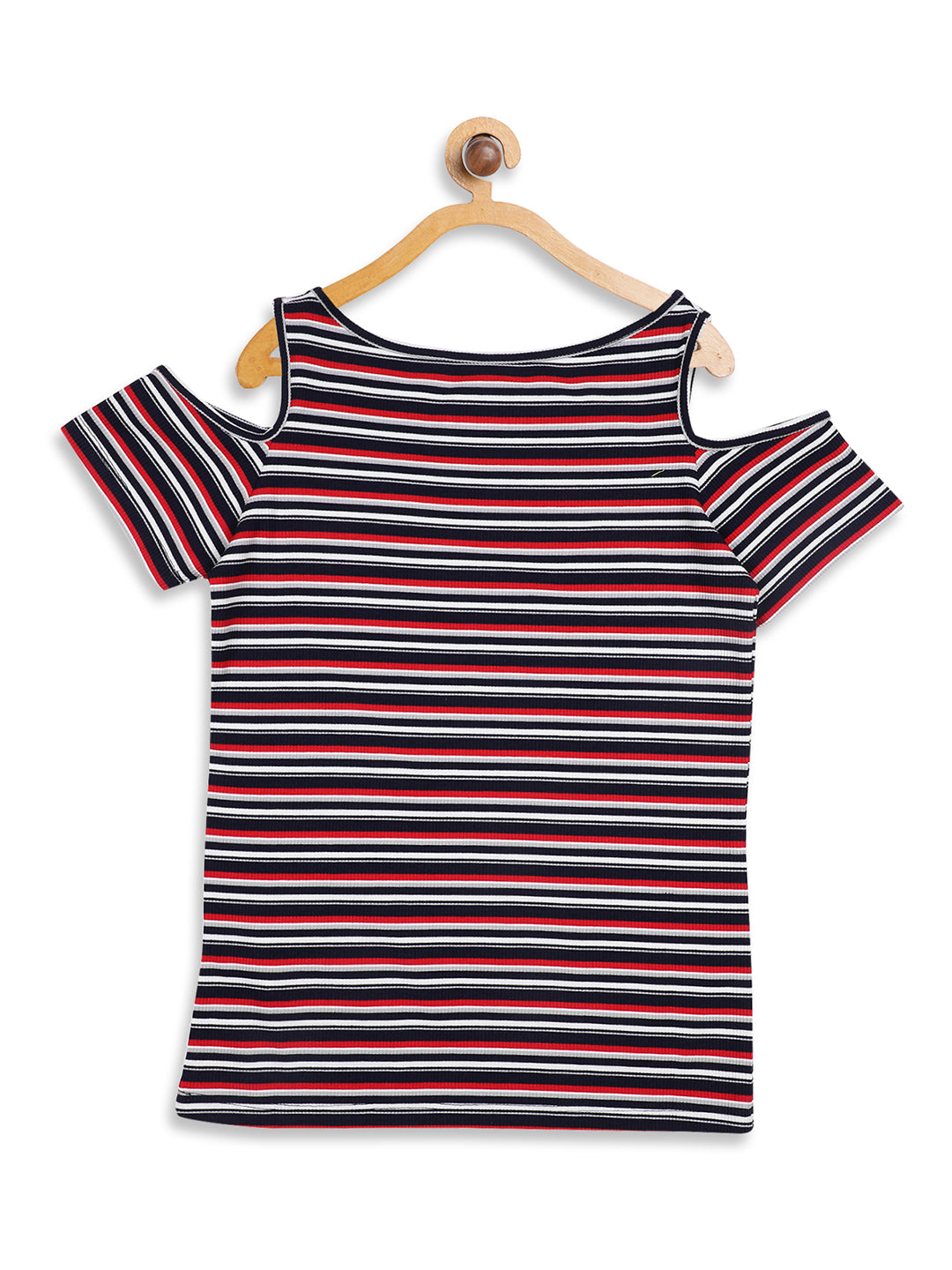 Blue Giraffe Girls Navy Striped Round Neck Top