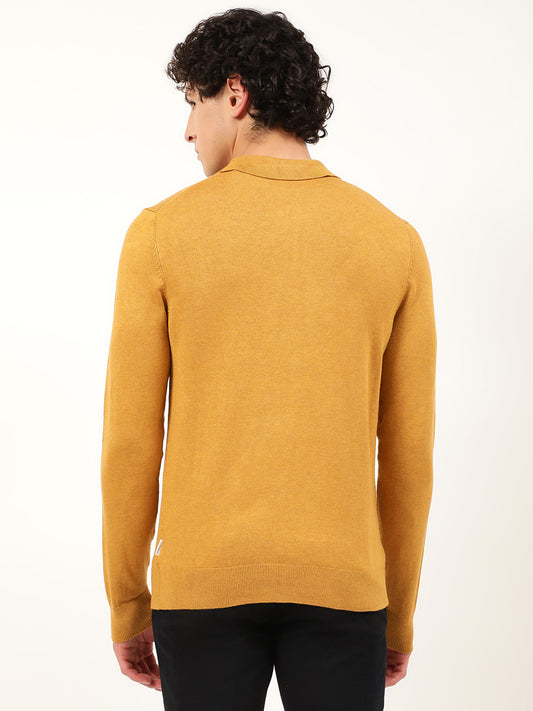 Lindbergh Men Brown Solid Round Neck Sweater