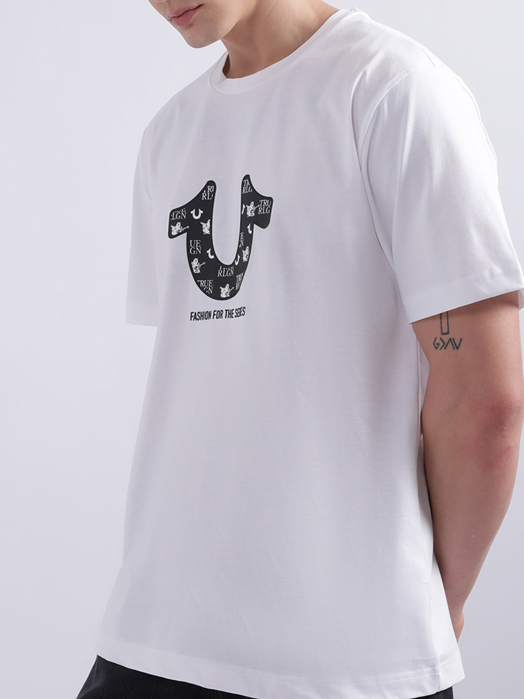 True Religion White Logo Regular Fit T-Shirt