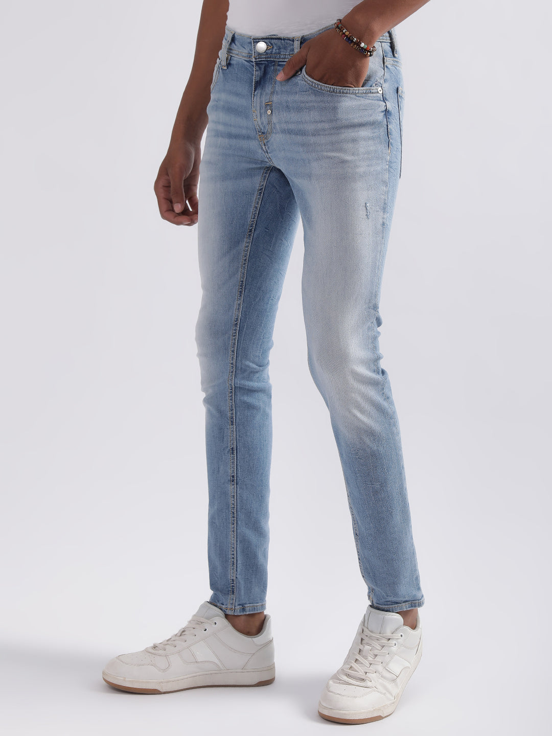 Antony Morato Men Super Skinny Fit Heavy Fade Clean Look Jeans