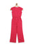 Elle Kids Girls Maroon Printed Round Neck Jumpsuit