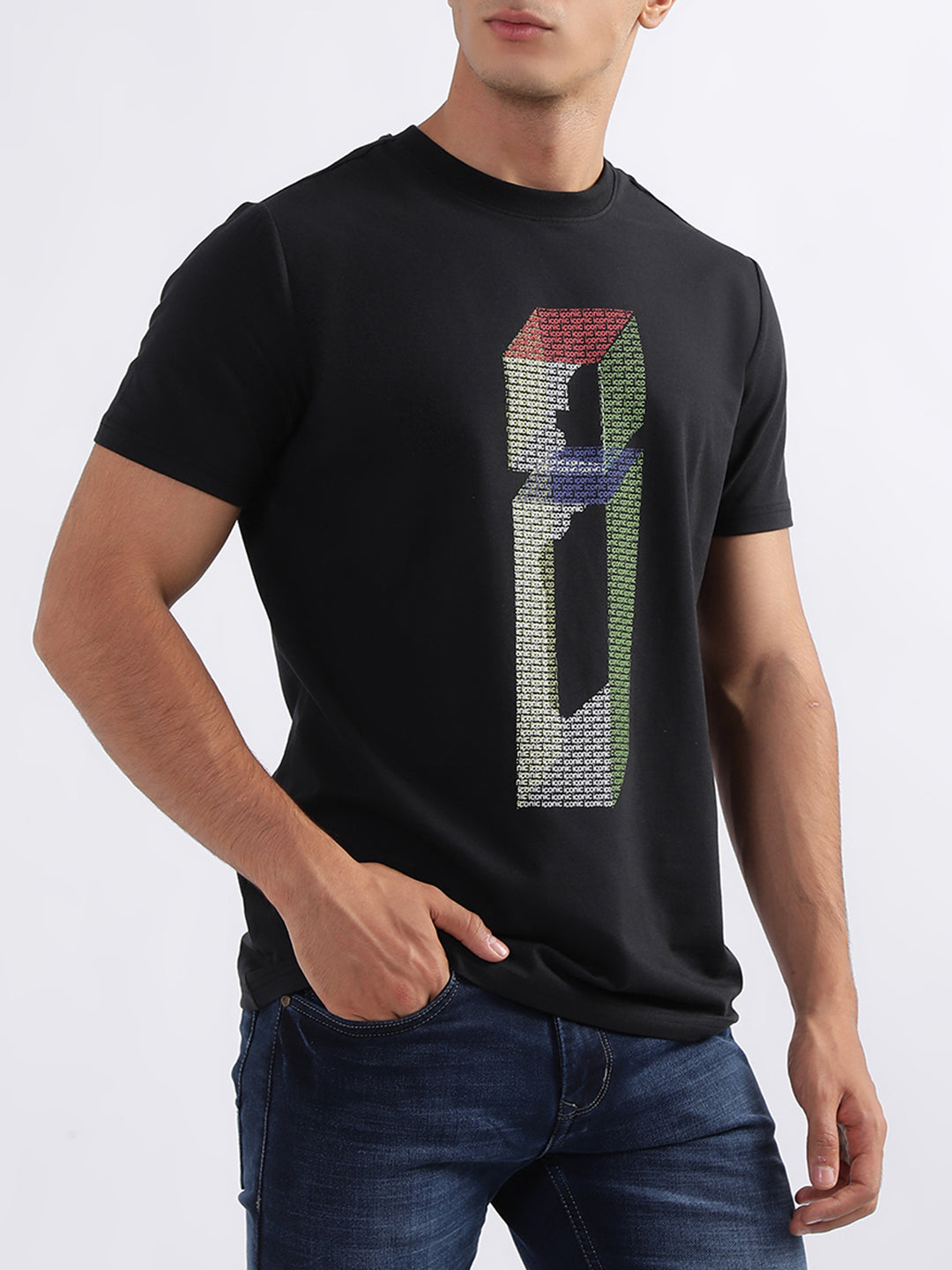 Iconic Black Logo Regular Fit T-Shirt