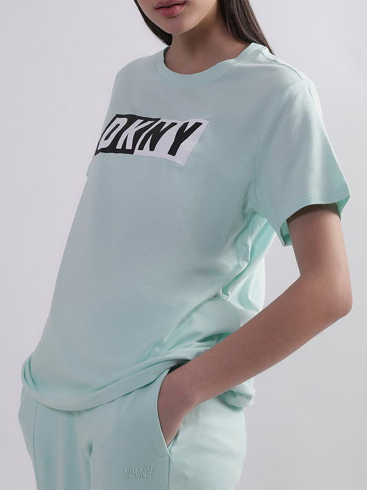 Dkny Light Blue Logo Regular Fit T-Shirt