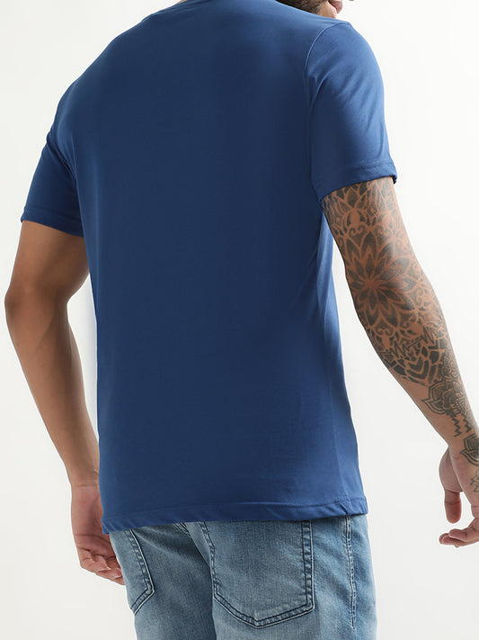 Antony Morato Blue Printed Slim Fit T-Shirt