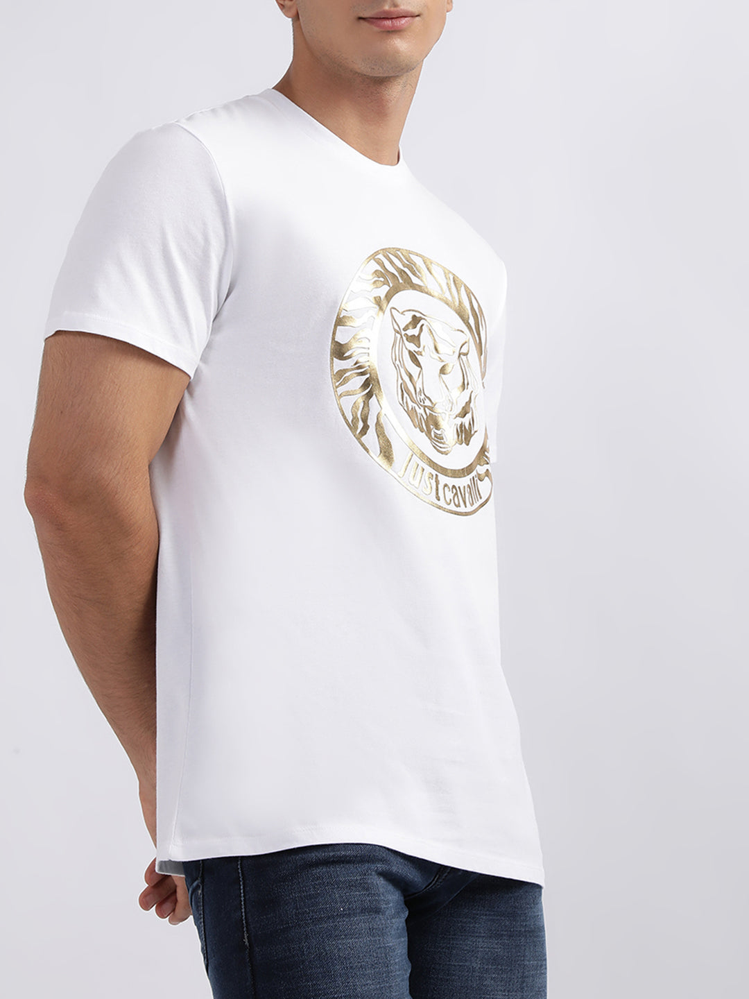 Just Cavalli White Fashion Logo Slim Fit T-Shirt