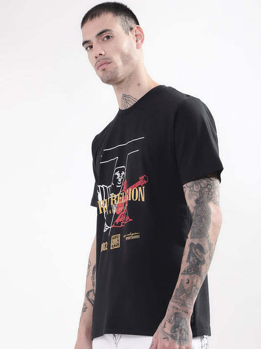 True Religion Black Graphic Logo Regular Fit T-Shirt