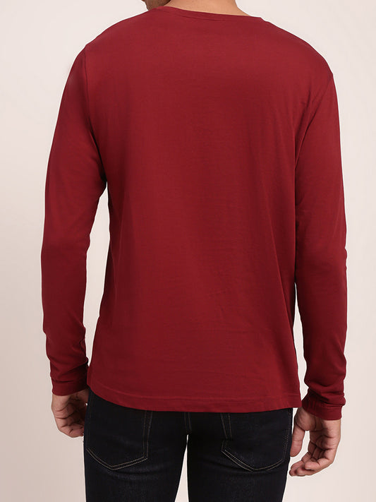 Gant Maroon Logo Regular Fit T-Shirt