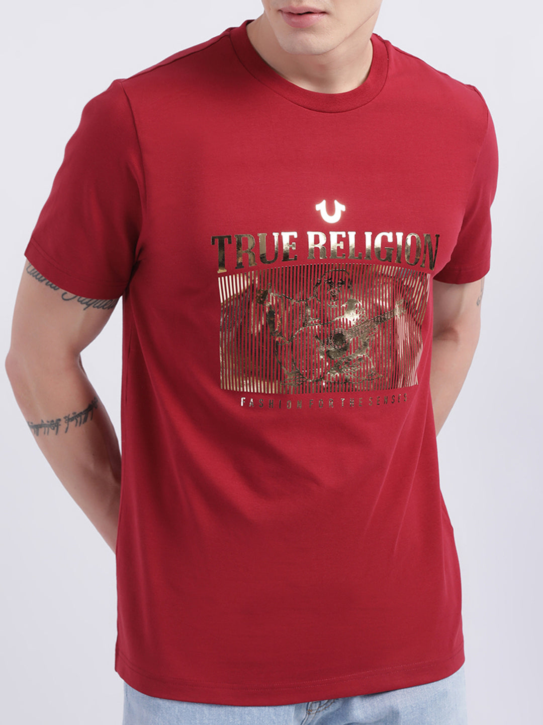 True Religion Red Logo Regular Fit T-Shirt