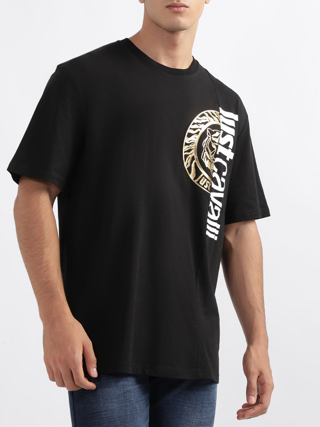 Just Cavalli Black Fashion Logo Slim Fit T-Shirt