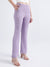 Elle Women Lilac Solid Regular Fit Trouser