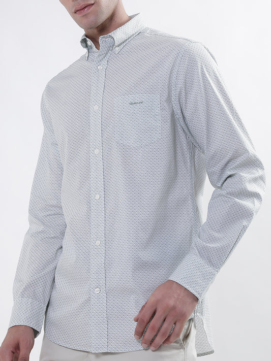 Gant Green Printed Regular Fit Shirt