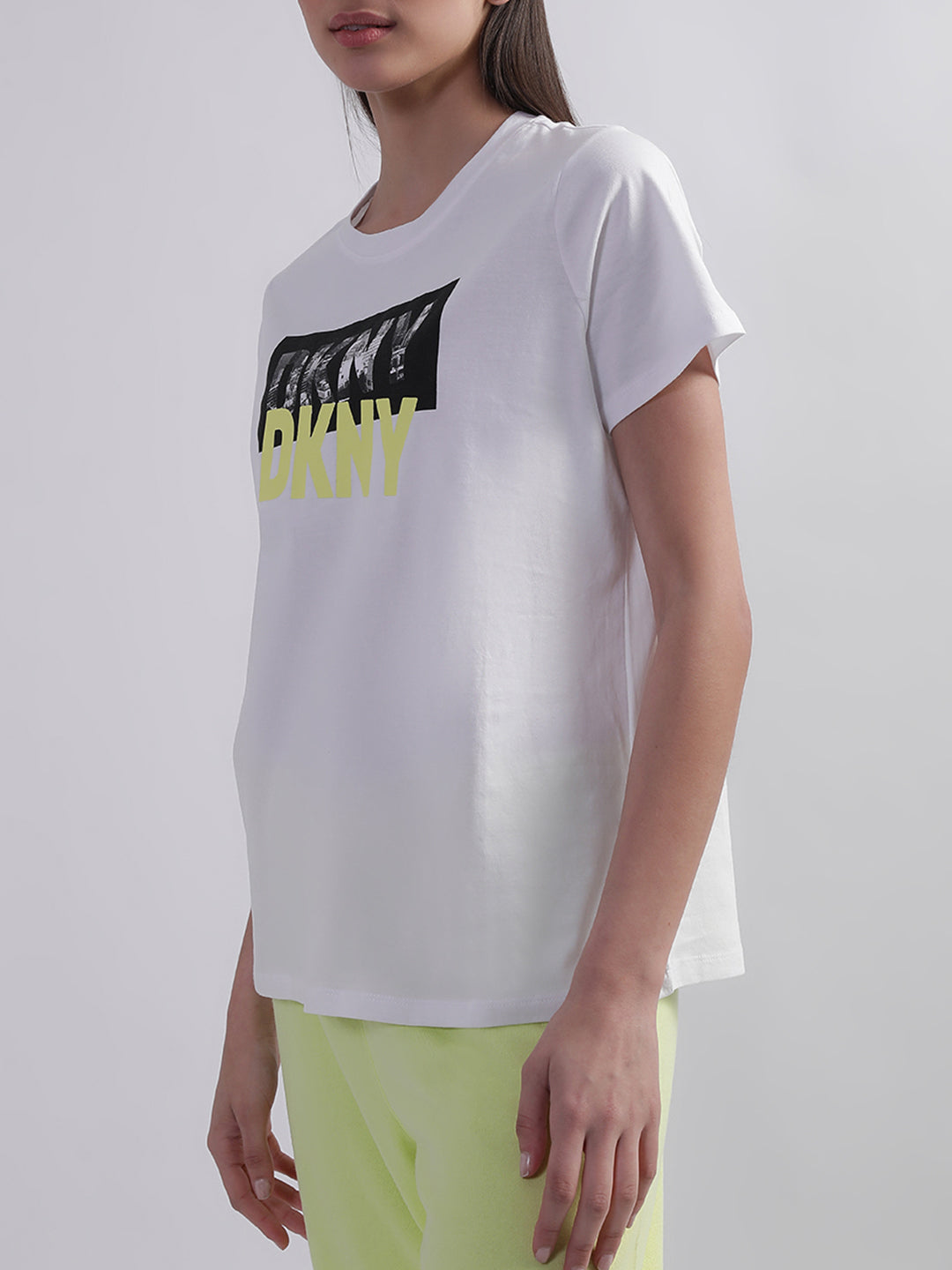 Dkny White Logo Regular Fit T-Shirt