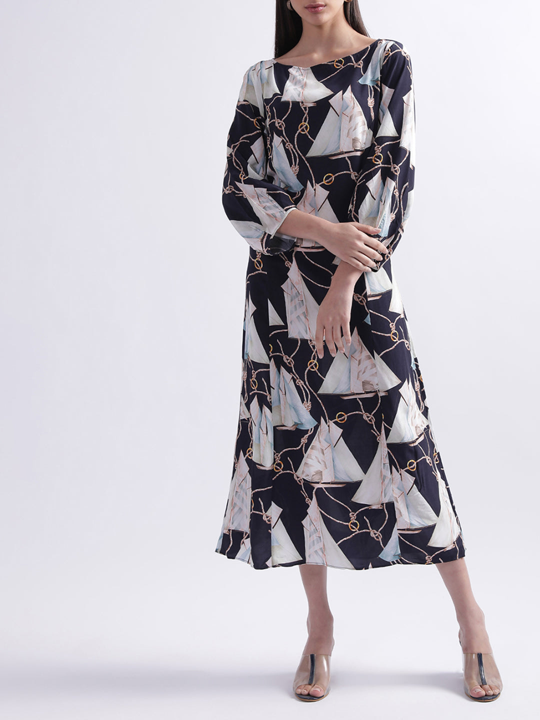 Gant Printed A-Line Midi Dress