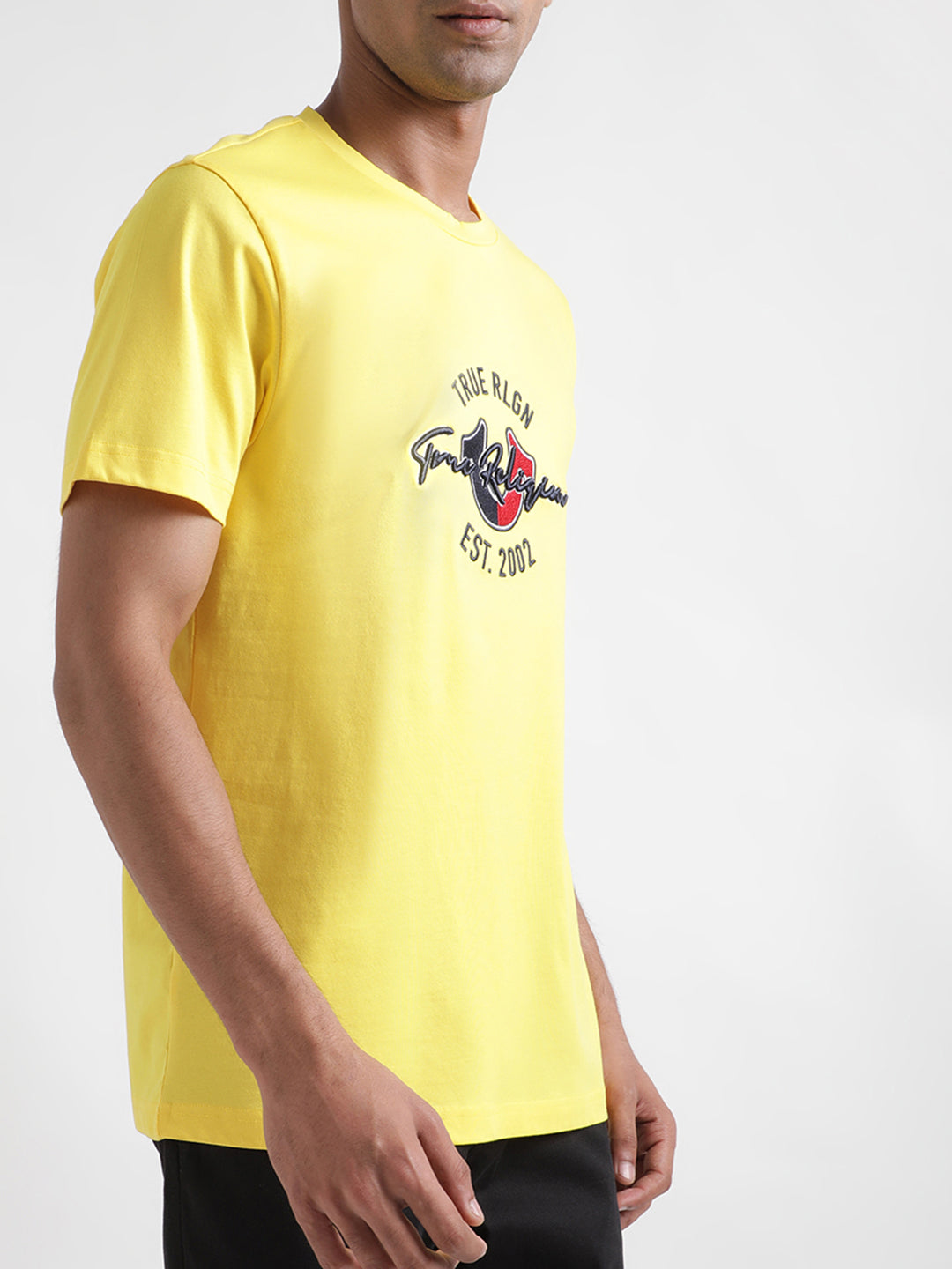 True Religion Yellow Logo Regular Fit T-Shirt