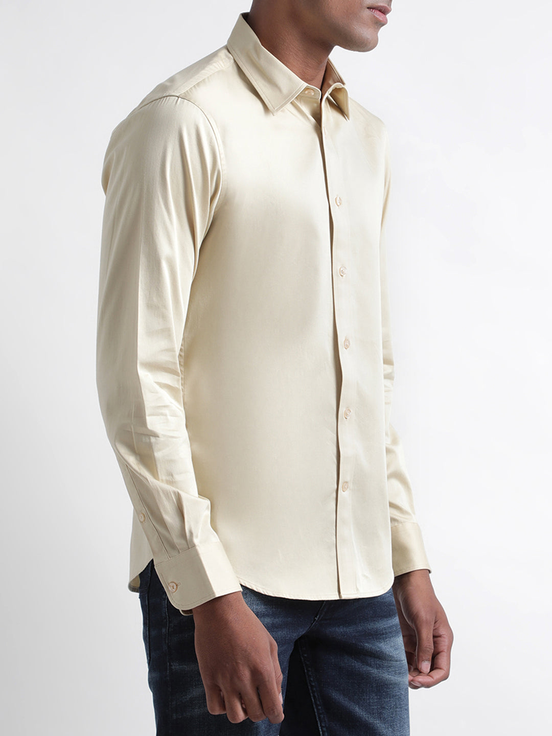 Iconic Beige Slim Fit Shirt